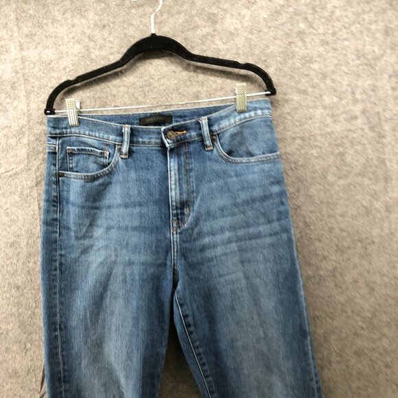 Uniqlo High Rise Straight Jean Womens 30 Blue Stretch Medium Wash - Picture 3 of 10